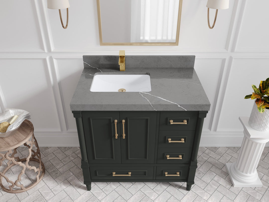 Aberdeen 36 in. W x 22 in. D Left Offset Sink Bathroom Vanity