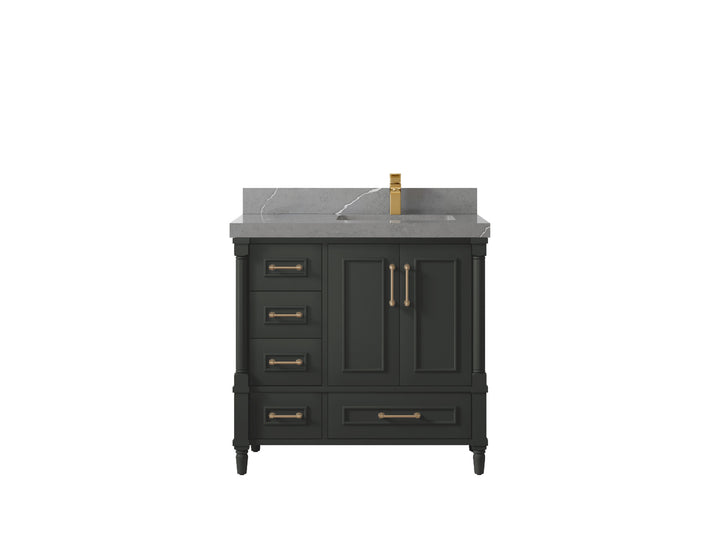 Aberdeen 36 in. W x 22 in. D Right Offset Sink Bathroom Vanity - photo 34