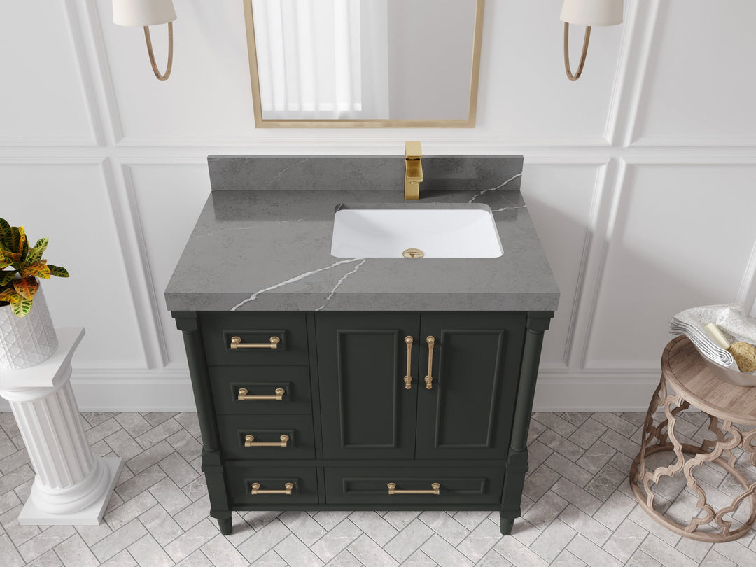 Aberdeen 36 in. W x 22 in. D Right Offset Sink Bathroom Vanity