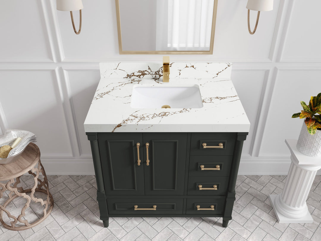 Aberdeen 36 in. W x 22 in. D Center Sink Bathroom Vanity