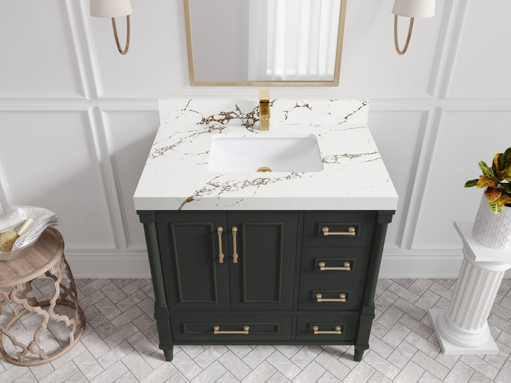 Aberdeen 36 in. W x 22 in. D Center Sink Bathroom Vanity - photo 11