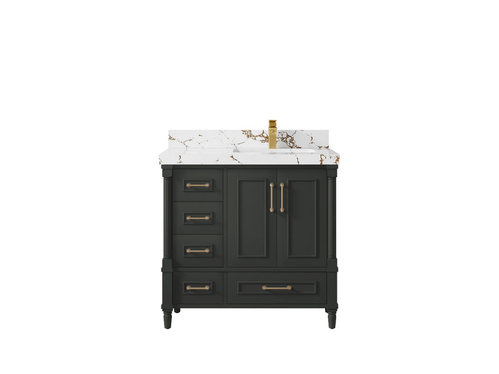 Aberdeen 36 in. W x 22 in. D Right Offset Sink Bathroom Vanity - photo 36