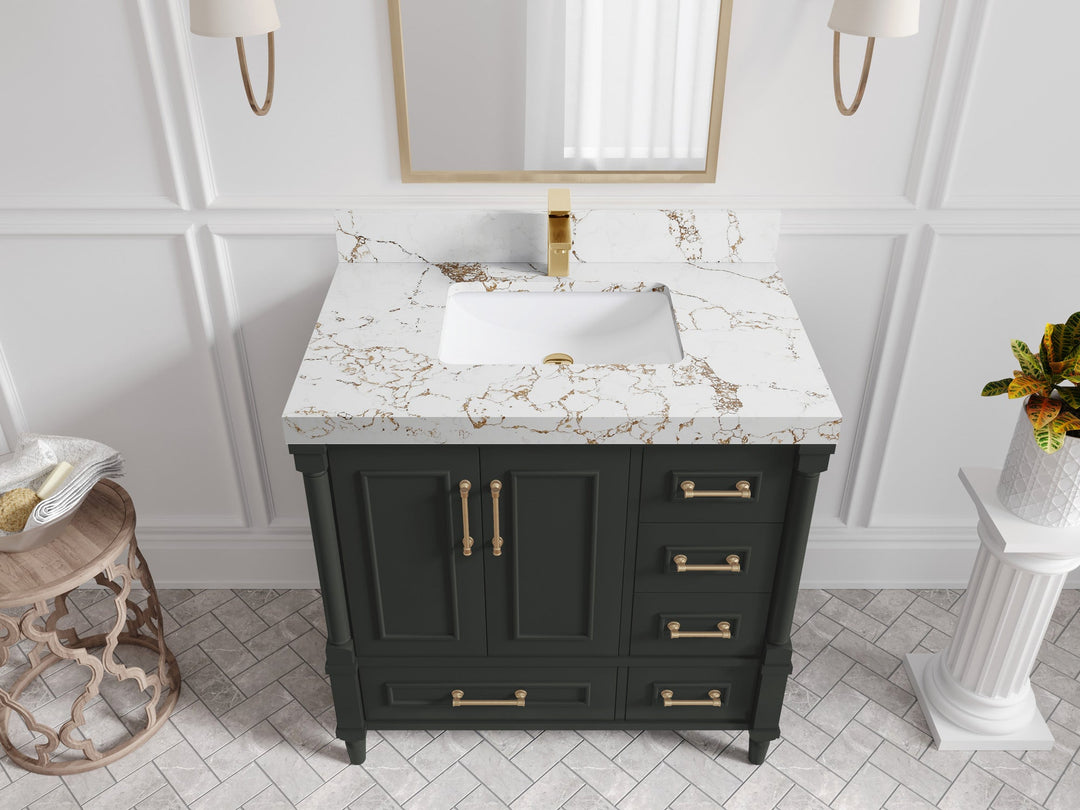 Aberdeen 36 in. W x 22 in. D Center Sink Bathroom Vanity