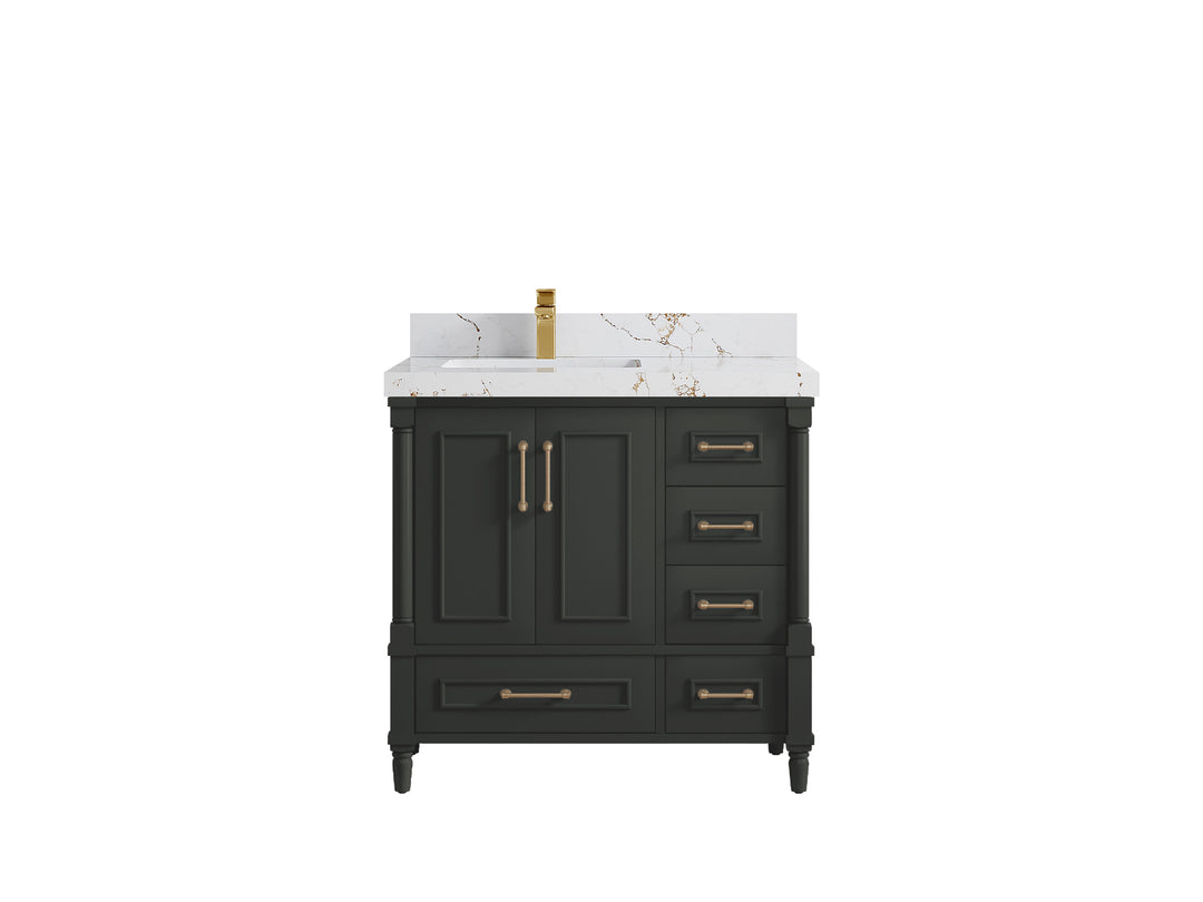 Aberdeen 36 in. W x 22 in. D Left Offset Sink Bathroom Vanity