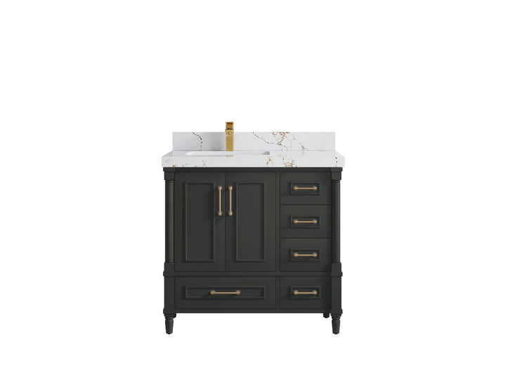 Aberdeen 36 in. W x 22 in. D Left Offset Sink Bathroom Vanity - photo 38