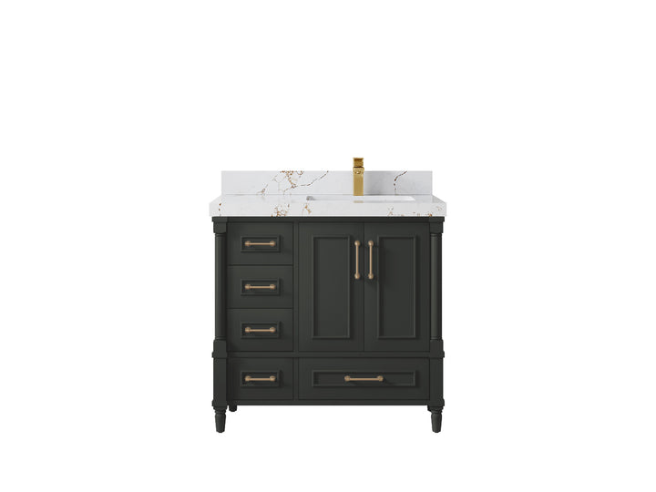 Aberdeen 36 in. W x 22 in. D Right Offset Sink Bathroom Vanity - photo 38