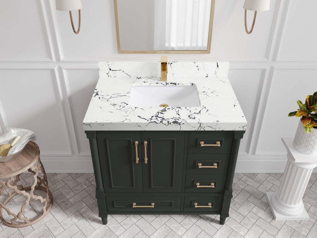 Aberdeen 36 in. W x 22 in. D Center Sink Bathroom Vanity