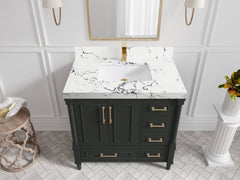 Aberdeen 36 in. W x 22 in. D Center Sink Bathroom Vanity - photo 23