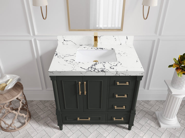 Aberdeen 36 in. W x 22 in. D Center Sink Bathroom Vanity - photo 23