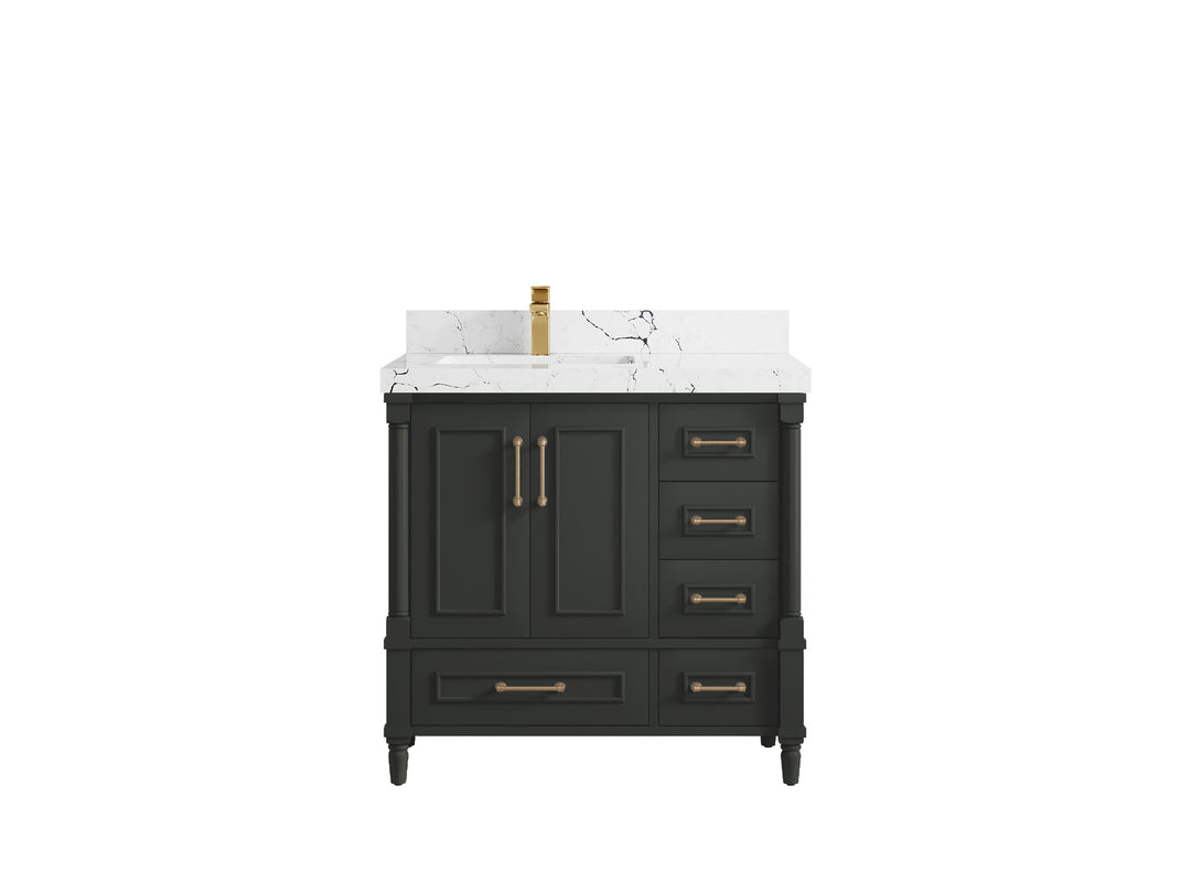 Aberdeen 36 in. W x 22 in. D Left Offset Sink Bathroom Vanity