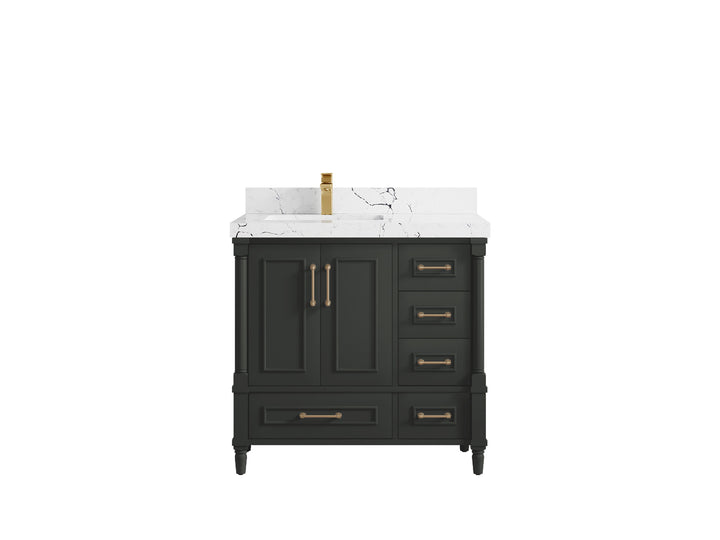 Aberdeen 36 in. W x 22 in. D Left Offset Sink Bathroom Vanity - photo 40