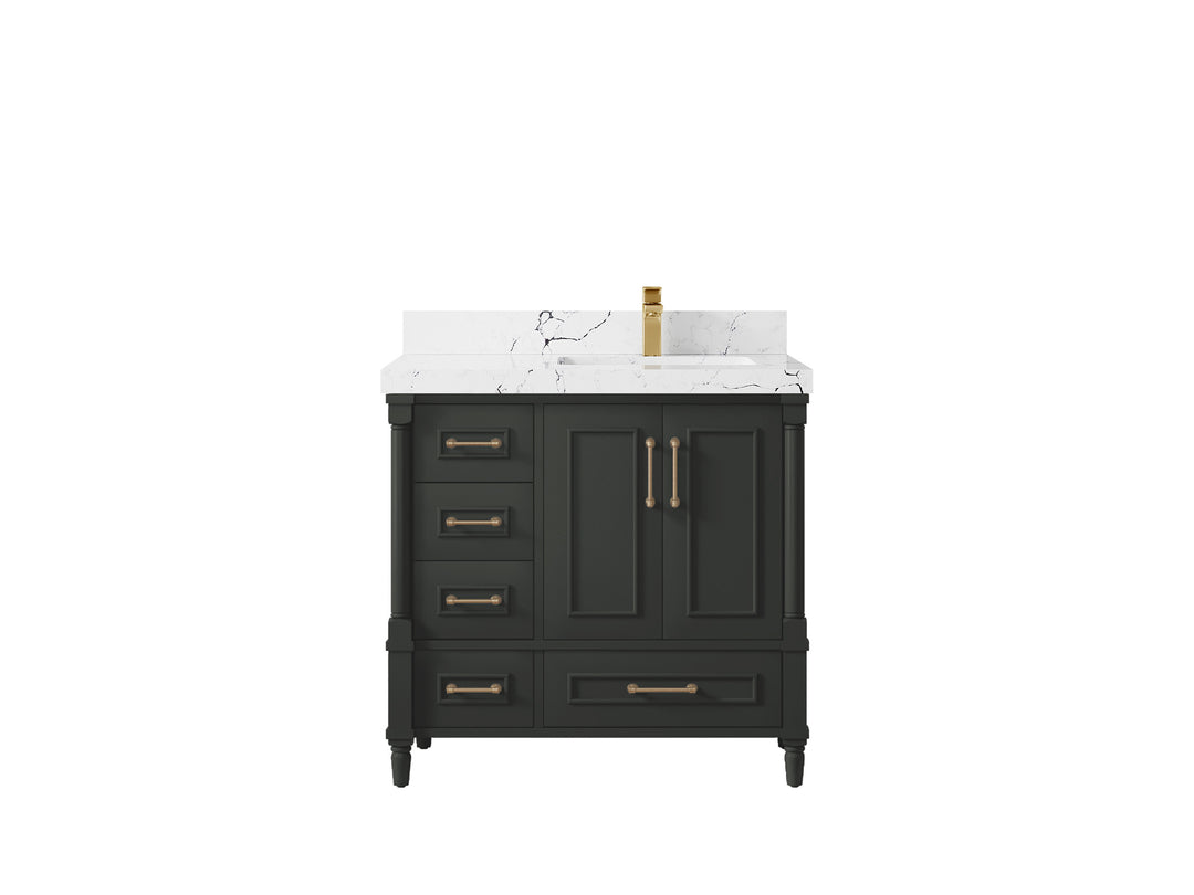 Aberdeen 36 in. W x 22 in. D Right Offset Sink Bathroom Vanity