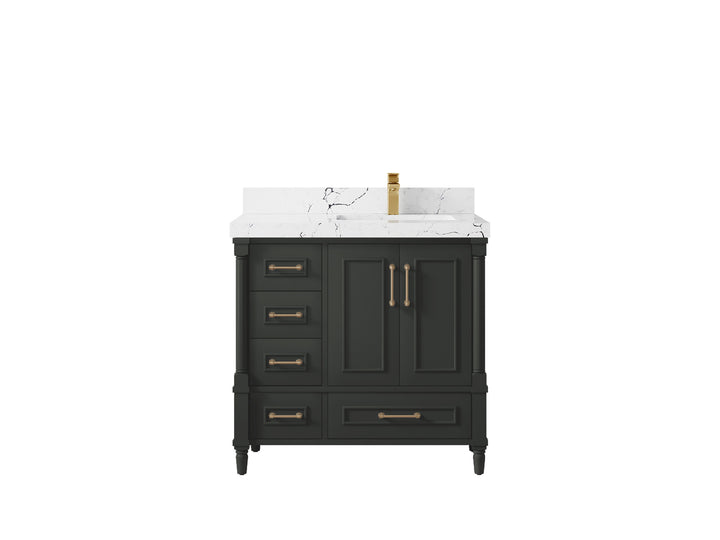 Aberdeen 36 in. W x 22 in. D Right Offset Sink Bathroom Vanity - photo 40
