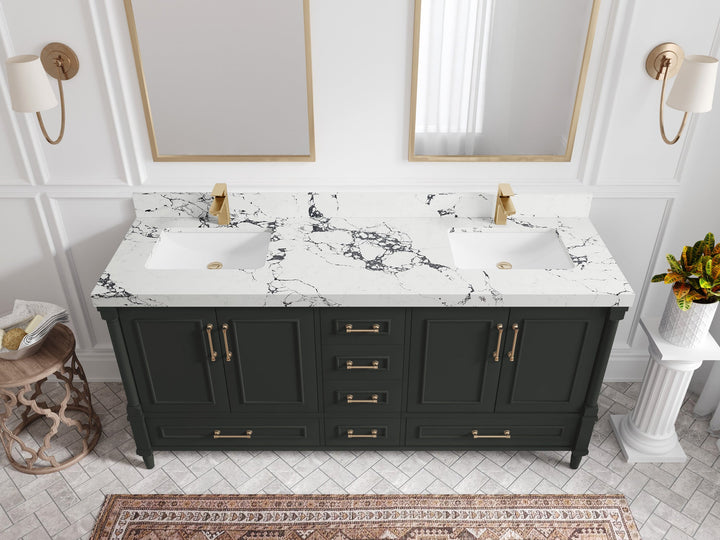 Aberdeen 72 in. W x 22 in. D Double Sink Bathroom Vanity - photo 40