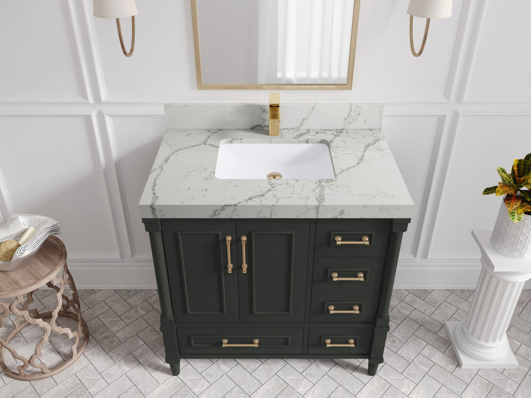 Aberdeen 36 in. W x 22 in. D Center Sink Bathroom Vanity