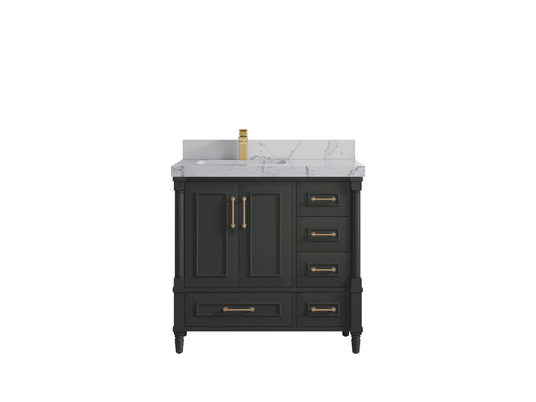 Aberdeen 36 in. W x 22 in. D Left Offset Sink Bathroom Vanity