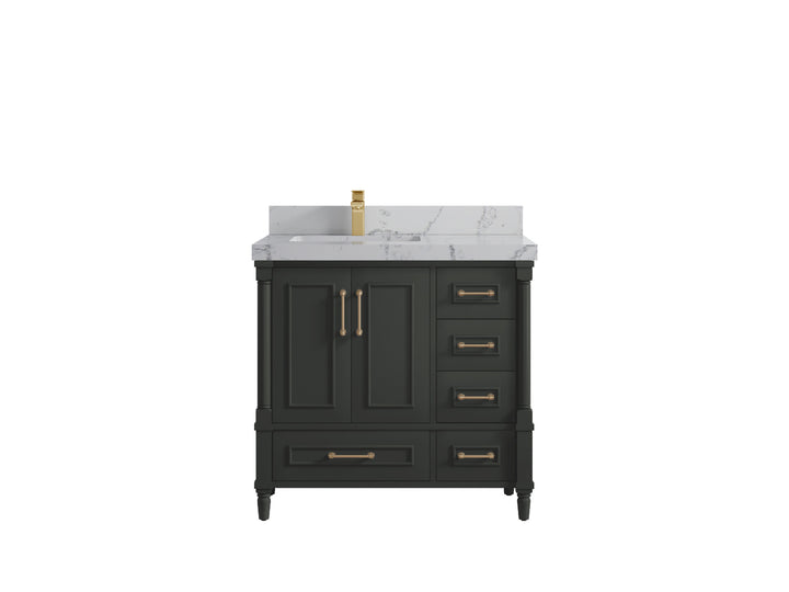 Aberdeen 36 in. W x 22 in. D Left Offset Sink Bathroom Vanity - photo 42
