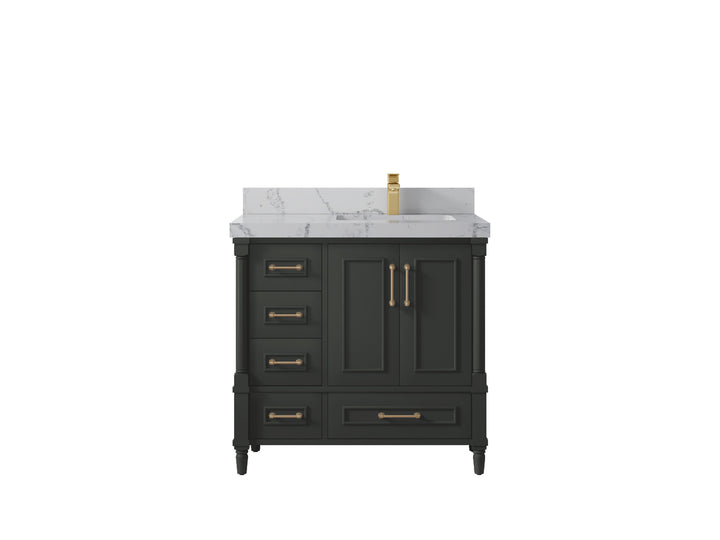 Aberdeen 36 in. W x 22 in. D Right Offset Sink Bathroom Vanity - photo 42