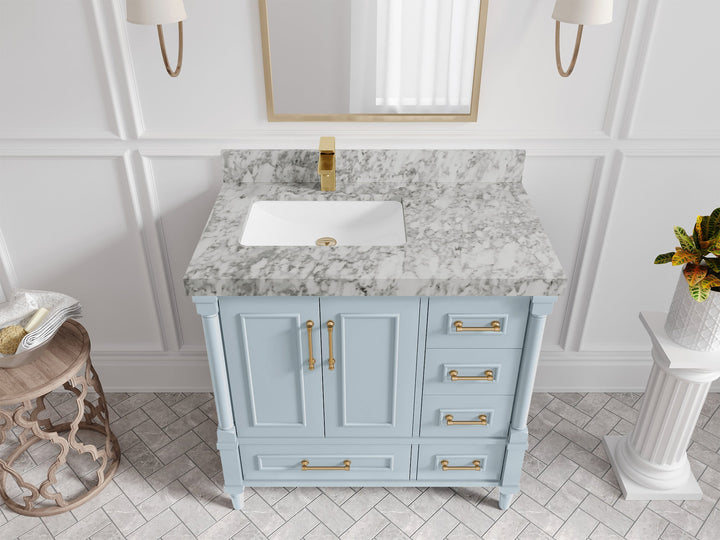 Aberdeen 36 in. W x 22 in. D Left Offset Sink Bathroom Vanity - photo 9