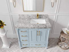 Aberdeen 36 in. W x 22 in. D Right Offset Sink Bathroom Vanity - photo 9