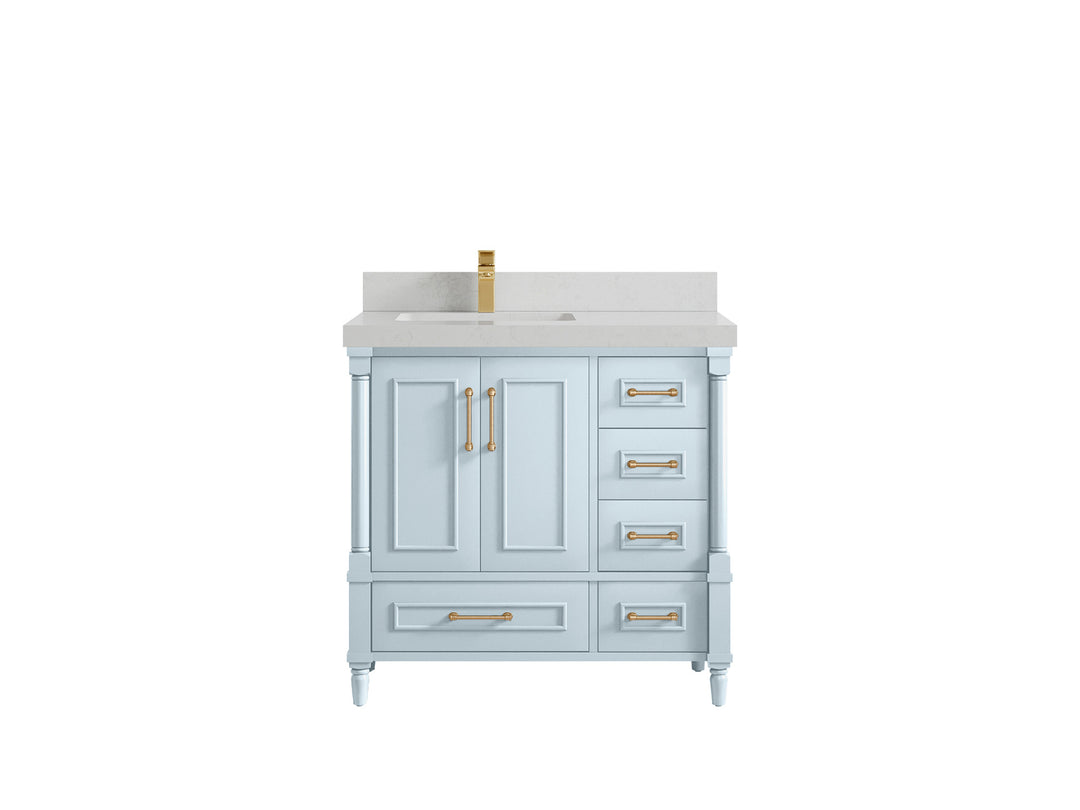 Aberdeen 36 in. W x 22 in. D Left Offset Sink Bathroom Vanity