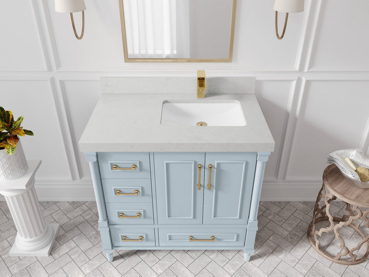Aberdeen 36 in. W x 22 in. D Right Offset Sink Bathroom Vanity - photo 11