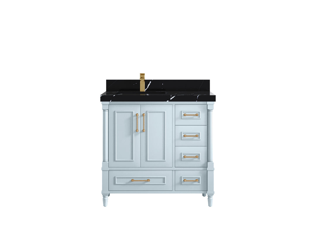 Aberdeen 36 in. W x 22 in. D Left Offset Sink Bathroom Vanity