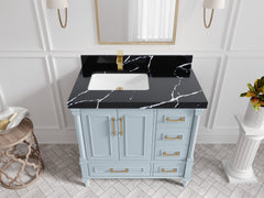 Aberdeen 36 in. W x 22 in. D Left Offset Sink Bathroom Vanity - photo 7