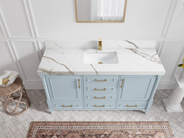 Aberdeen 60 in. W x 22 in. D Single Sink Bathroom Vanity - photo 10