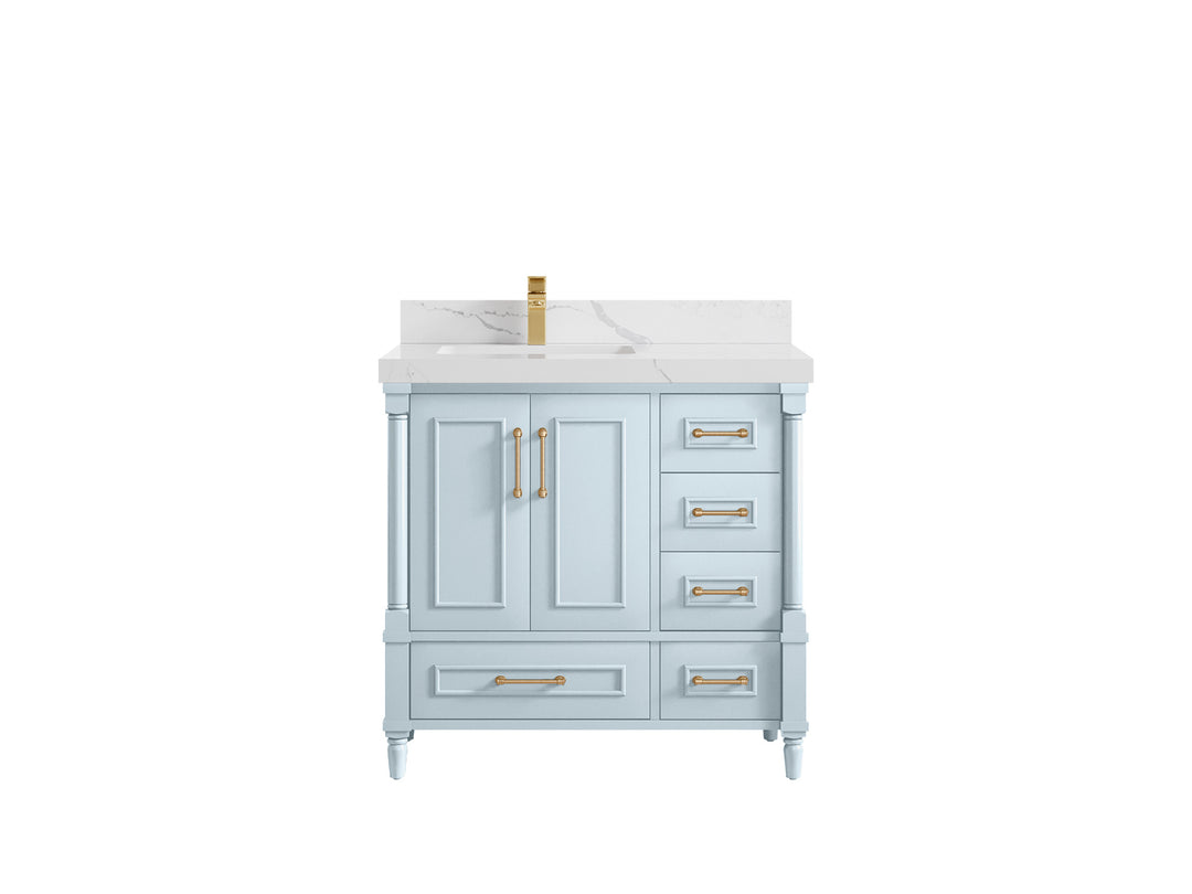 Aberdeen 36 in. W x 22 in. D Left Offset Sink Bathroom Vanity