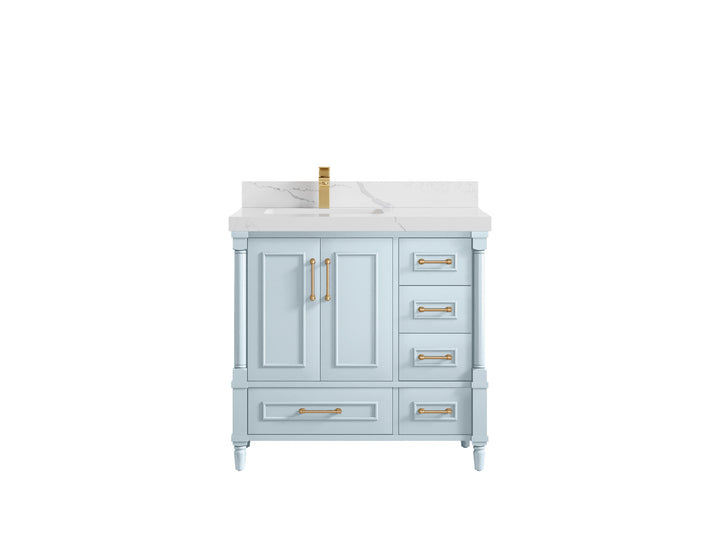 Aberdeen 36 in. W x 22 in. D Left Offset Sink Bathroom Vanity - photo 44