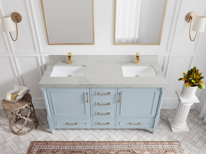 Aberdeen 60 in. W x 22 in. D Double Sink Bathroom Vanity - photo 14