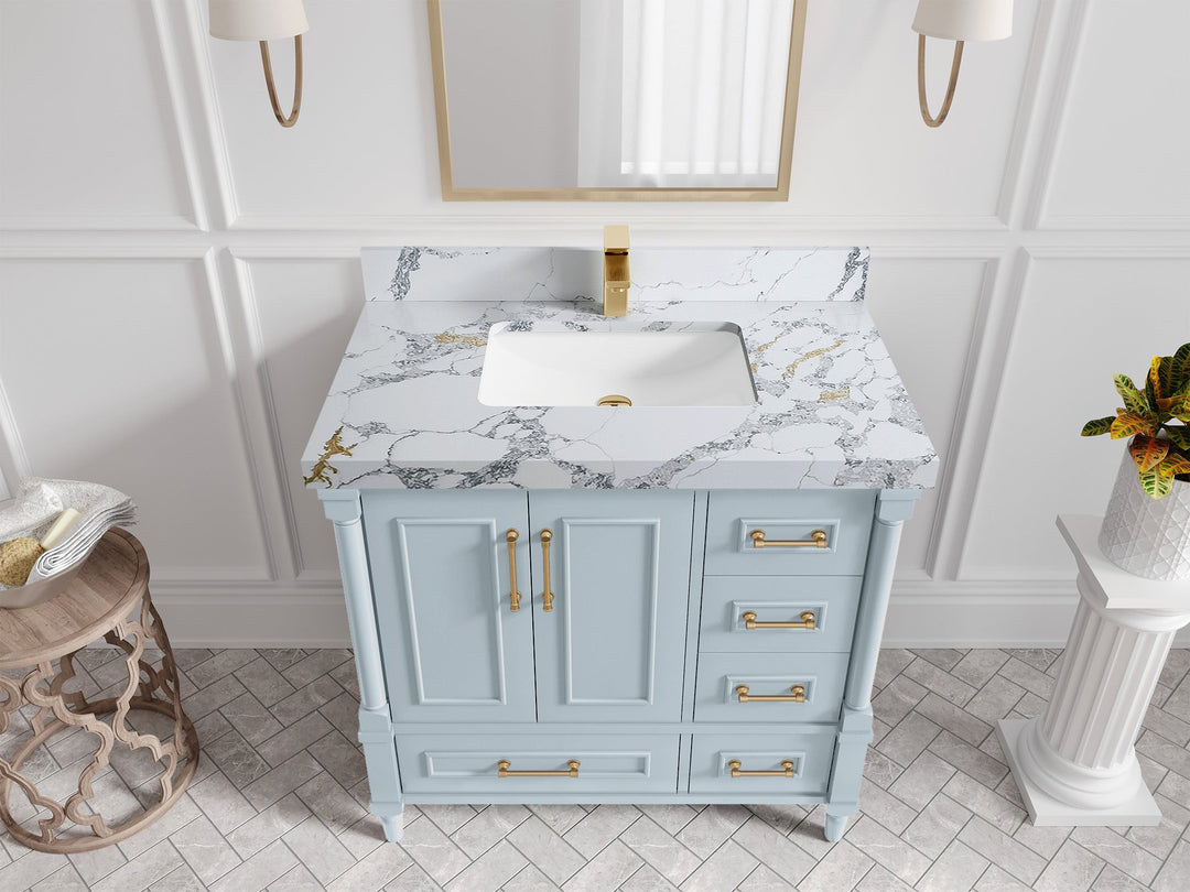 Aberdeen 36 in. W x 22 in. D Center Sink Bathroom Vanity