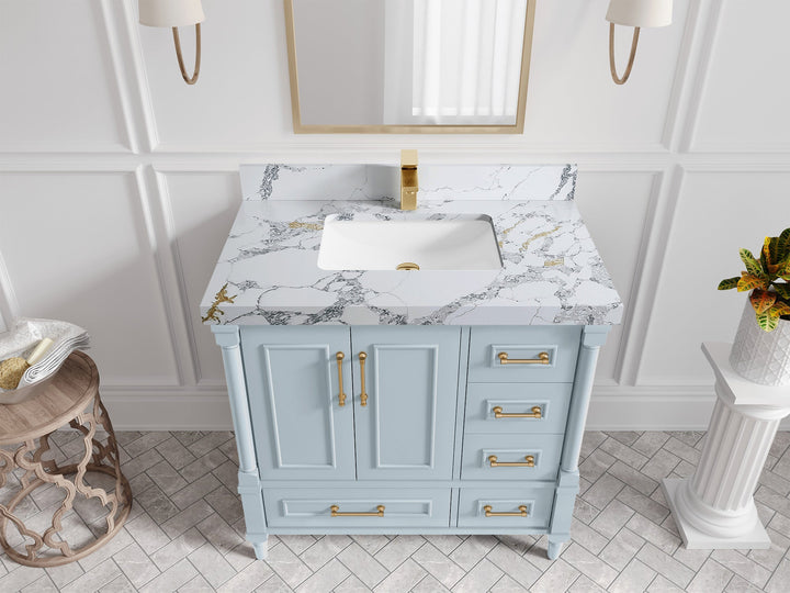 Aberdeen 36 in. W x 22 in. D Center Sink Bathroom Vanity - photo 15