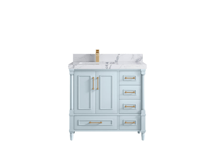 Aberdeen 36 in. W x 22 in. D Left Offset Sink Bathroom Vanity - photo 18