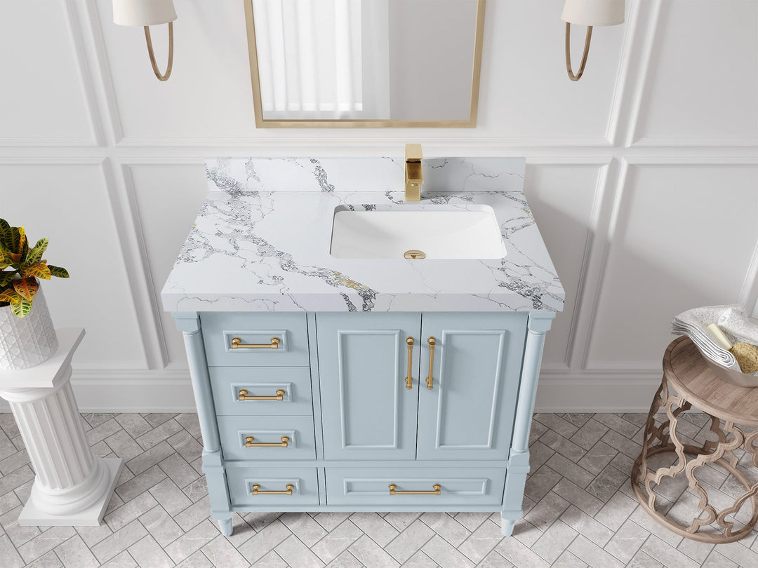 Aberdeen 36 in. W x 22 in. D Right Offset Sink Bathroom Vanity