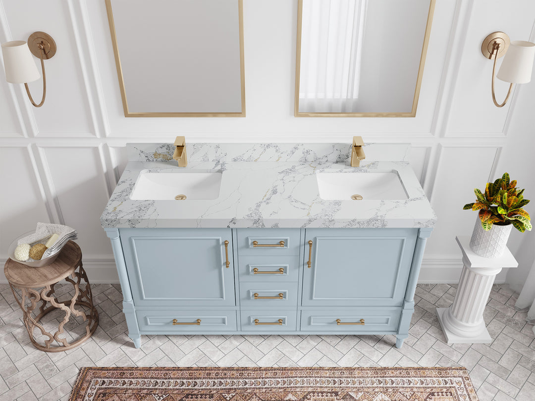 Aberdeen 60 in. W x 22 in. D Double Sink Bathroom Vanity