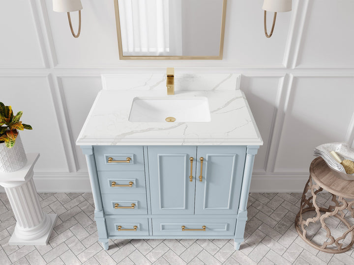 Aberdeen 36 in. W x 22 in. D Center Sink Bathroom vanity - photo 12