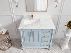 Aberdeen 36 in. W x 22 in. D Left Offset Sink Bathroom Vanity - photo 21