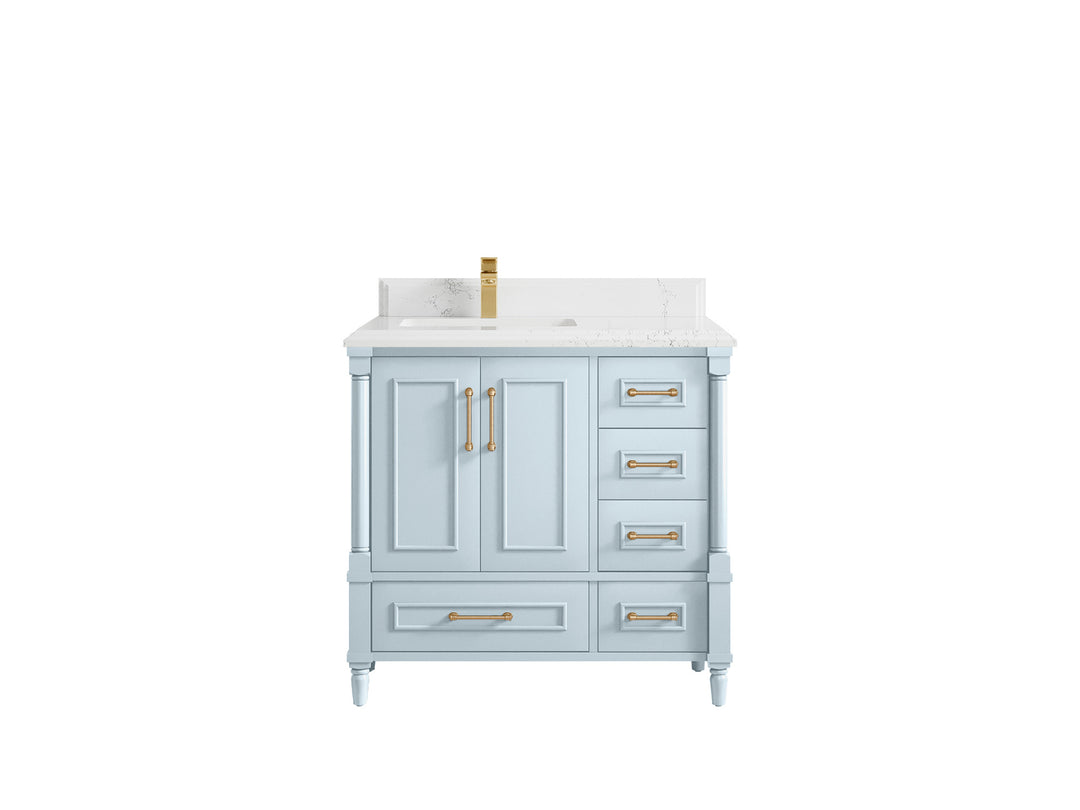 Aberdeen 36 in. W x 22 in. D Left Offset Sink Bathroom Vanity