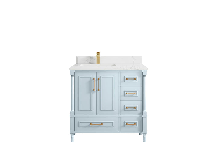 Aberdeen 36 in. W x 22 in. D Left Offset Sink Bathroom Vanity - photo 24