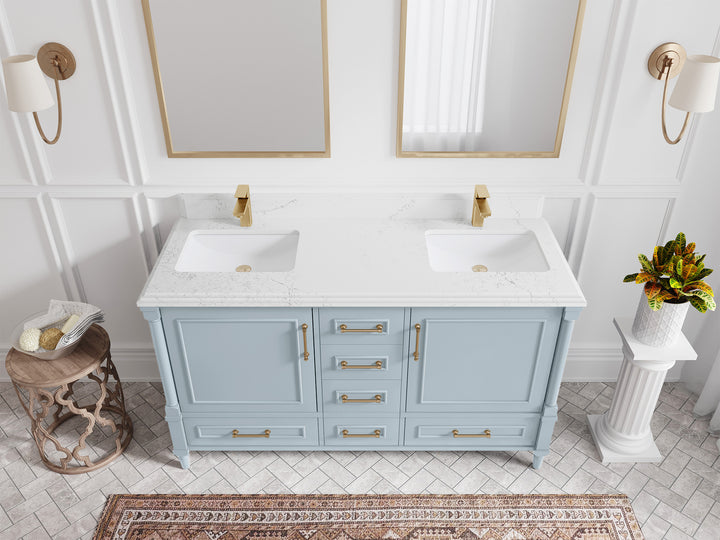 Aberdeen 60 in. W x 22 in. D Double Sink Bathroom Vanity - photo 26