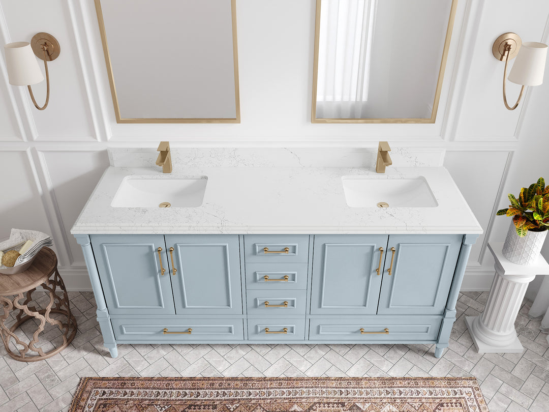 Aberdeen 72 in. W x 22 in. D Double Sink Bathroom Vanity
