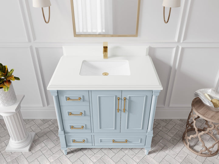 Aberdeen 36 in. W x 22 in. D Center Sink Bathroom vanity - photo 16