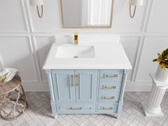 Aberdeen 36 in. W x 22 in. D Left Offset Sink Bathroom Vanity - photo 25