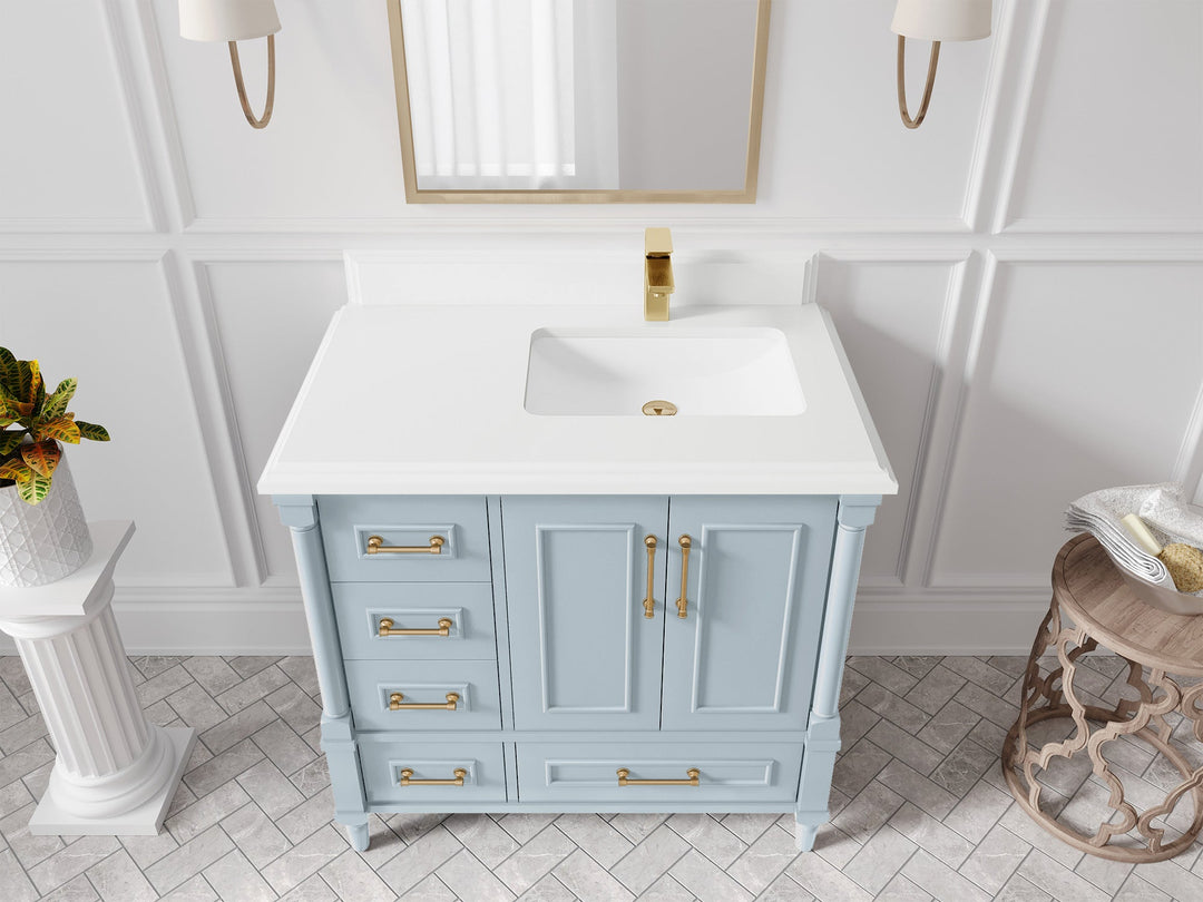 Aberdeen 36 in. W x 22 in. D Right Offset Sink Bathroom Vanity
