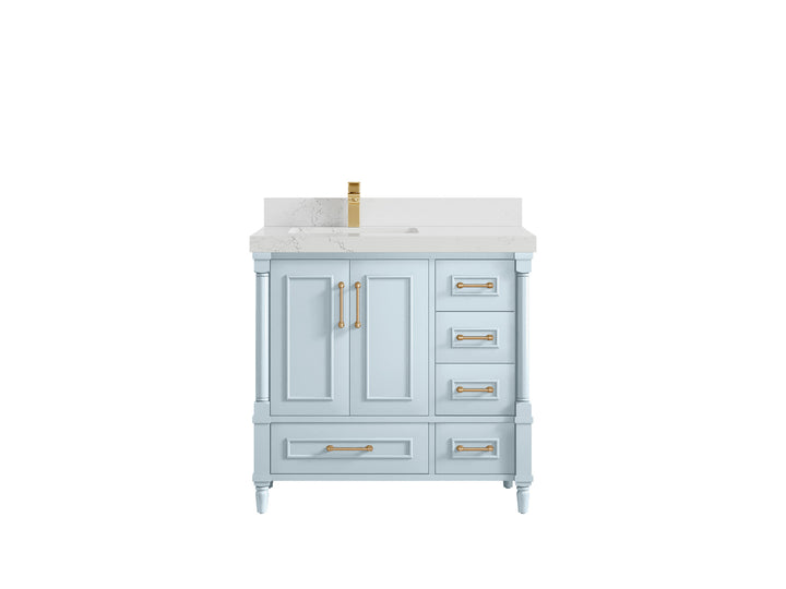 Aberdeen 36 in. W x 22 in. D Left Offset Sink Bathroom Vanity - photo 28
