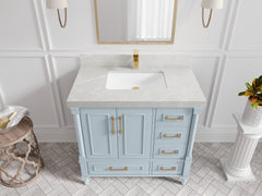 Aberdeen 36 in. W x 22 in. D Center Sink Bathroom Vanity - photo 31