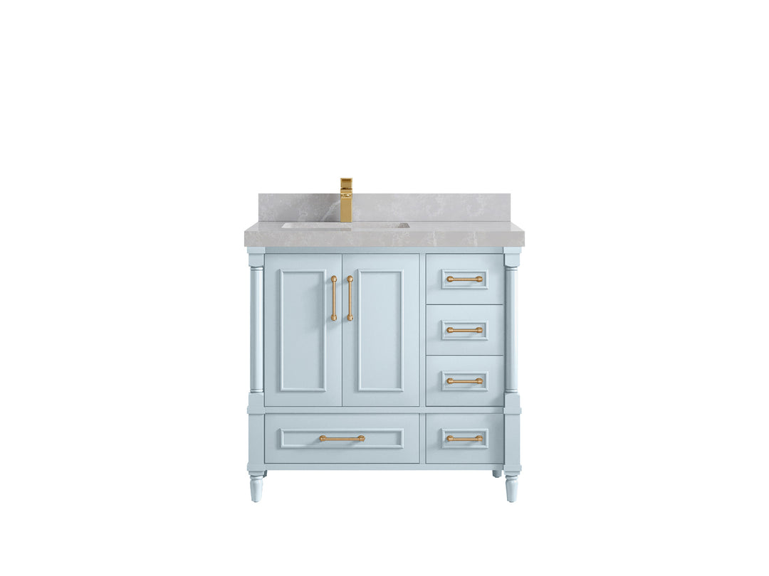 Aberdeen 36 in. W x 22 in. D Left Offset Sink Bathroom Vanity