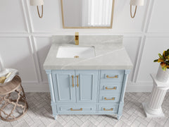 Aberdeen 36 in. W x 22 in. D Left Offset Sink Bathroom Vanity - photo 29
